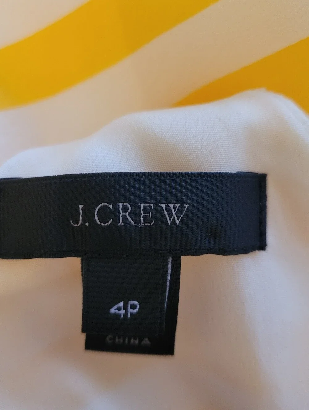 J. Crew Yellow & White Stripe Silk Sleeveless Midi Dress Size 4 Petite